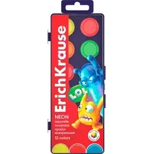 Акварельные краски Erich Krause Jolly Friends Neon / 61371 (12цв)