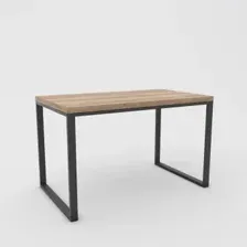 Кухонный стол Hype Mebel Чикаго раздвижной 110x70 (черный/дуб галифакс натуральный)