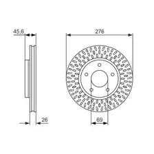 Тормозной диск BOSCH 0 986 479 783 вентилируемый , передняя ось
