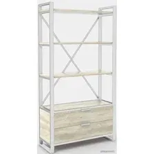 Стеллаж Hype Mebel Стандарт Люкс 80x170 (белый/древесина белая)