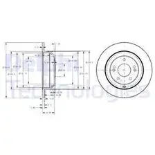 Тормозной диск DELPHI BG4335 полный , задняя ось