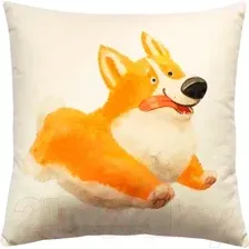 Подушка декоративная MATEX Fluffy. Корги / 62-462 (молочный/лососевый)