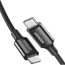 Кабель Ugreen USB-C to Lightning M/M Rubber Shell, US171, Black, 60752, 2 м