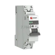 Автоматический выключатель EKF PROxima ВА 47-63 1P 40А C 4,5кA (mcb4763-1-40C-pro)