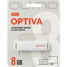 USB Flash Qumo Optiva 01 8GB 2.0, QM8GUD-OP1-white