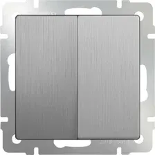 Выключатель проходной Werkel WL09-SW-2G-2W (серебряный рифленый)