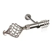 Карниз для штор АС ФОРОС Grace D25Г + наконечники Ажур 245 (1.8м, сатин)