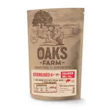 Сухой корм для кошек Oak's Farm Беззерновой для взрослых кошек. Лосось (400г)