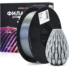 Филамент Crown PLA Silk CM-FILPLAS005S (1.75мм, 1 кг, серебристый)