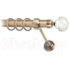 Карниз для штор Lm Decor Кристал 130 1р гладкий (антик, 3.2м)