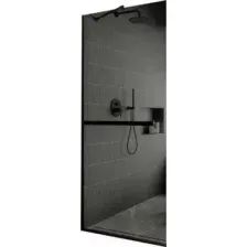 Душевая стенка MaybahGlass 195x69 / MGD-723-6у (графитовое стекло/черный)