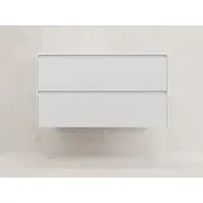 Тумба под умывальник Symbolite Лима 100 Line Plus 2 ящика (подвесная, белый матовый)