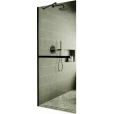 Душевая стенка MaybahGlass 195x109 MGD-708-6у (прозрачное стекло/черный)