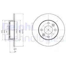 Тормозной диск DELPHI BG2258 полный , передняя ось