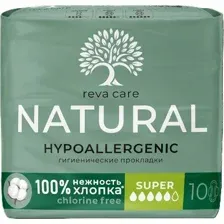 Гигиенические прокладки REVA CARE Natural Super, 10 шт