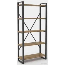 Стеллаж Hype Mebel Стандарт-2 80x200 (черный/дуб галифакс олово)