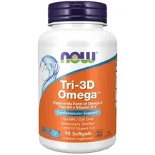 Жирные кислоты NOW Foods Tri-3d Omega (90капсул)