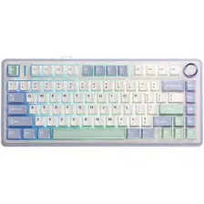 Клавиатура AULA F75 (белый/синий/зеленый, Leobog Graywood V3)