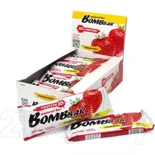 Набор протеиновых батончиков Bombbar Клубника (20x60г)