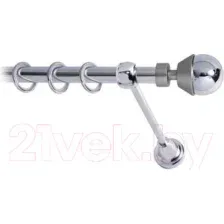 Карниз для штор Lm Decor Мельба 041 1р гладкий (хром, 2.4м)