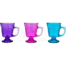 Набор кружек Herevin Colored Paited Footed 131601-001 (3шт, фиолетовый/розовый/голубой)
