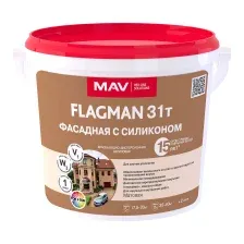 Краска MAV Flagman ВД-АК-1031т фасадная с силиконом (11л, белый)