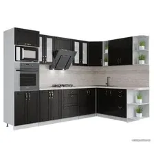 Готовая кухня Интерлиния Мила Крафт 1.88x3.0 правая (дуб английский)