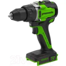 Аккумуляторная дрель-шуруповерт Greenworks GD24DD90 бесщеточная 24V / 3707507 (без АКБ и ЗУ)