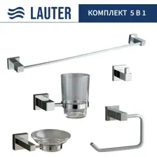 Набор аксессуаров для ванной Lauter 21SH6061 + 21SH6051 + 21SH6091 + 21SH6071 + 21SH6011 (Chrome, 5 предметов)