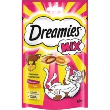 Лакомство для кошек Dreamies MIX с говядиной и сыром (60г)
