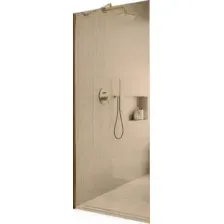 Душевая стенка MaybahGlass 79x195 / MGD-696-3ш (бронзовое стекло/золотой)