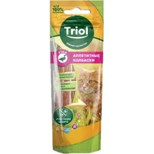 Лакомство для кошек Triol Аппетитные колбаски из утки (40 г)
