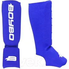 Защита голень-стопа для единоборств BoyBo Хлопчатобумажная (2XS, синий)