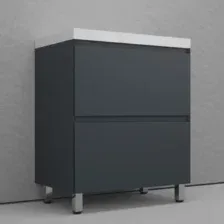 Symbolite Тумба с умывальником Манхэттен 70 Plus 2 ящика + Asti 70x45 (графит/жасмин)