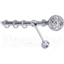 Карниз для штор Lm Decor Ажур 095 1р гладкий 25мм (хром, 2.4м)