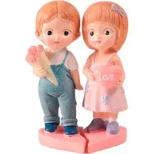 Набор статуэток Sima-Land Парочка с сердцем и с букетом / 10687387 (2шт)
