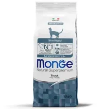 10кг Корм Monge Cat Monoprotein Sterilized Trout для стерилизованных кошек с Форелью "Ритейл"