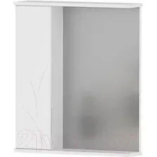 Шкаф с зеркалом для ванной Volna Adel 60 L (белый)
