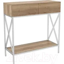 Консольный столик Hype Mebel Лесс 100x40 (белый/дуб галифакс натуральный)