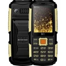 Кнопочный телефон BQ BQ-2430 Tank Power (черный/золотистый)