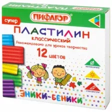 Пластилин Пифагор 12 цв.