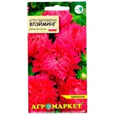 Семена цветов Агромаркет Астра Флэйминг пионовидная (0.2г)