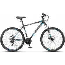 Велосипед STELS Navigator-700 MD 27.5 (21, черный/голубой)