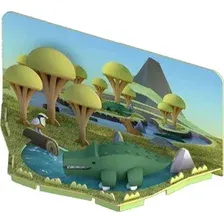 Магнитный конструктор Halftoys Animal Крокодил с диорамой HA006