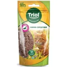 Лакомство для кошек Triol Мини-сердечки из утки для кошек (40 г)