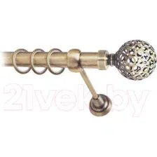 Карниз для штор Lm Decor Ажур 095 1р гладкий 25мм (антик, 2.8м)