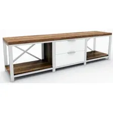 Тумба Hype Mebel Хельга 120x40 (белый-дуб галифакс олово)