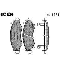 Тормозные колодки дисковые передняя ось ICER 181731