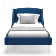 Кровать MONOFIX Лотти 90x200 (микровелюр/синий)