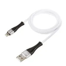 Кабель USB - Lightning 10W 2A в мягкой оплетке 1 м (белый) SKYWAY S09601007